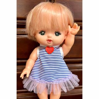 ②新品【ハンドメイド】メルちゃんのワンピース(ボーダー)(ぬいぐるみ/人形)