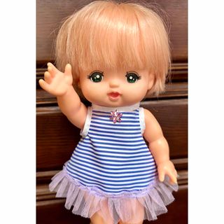 ③新品【ハンドメイド】メルちゃんのワンピース(ボーダー)(ぬいぐるみ/人形)