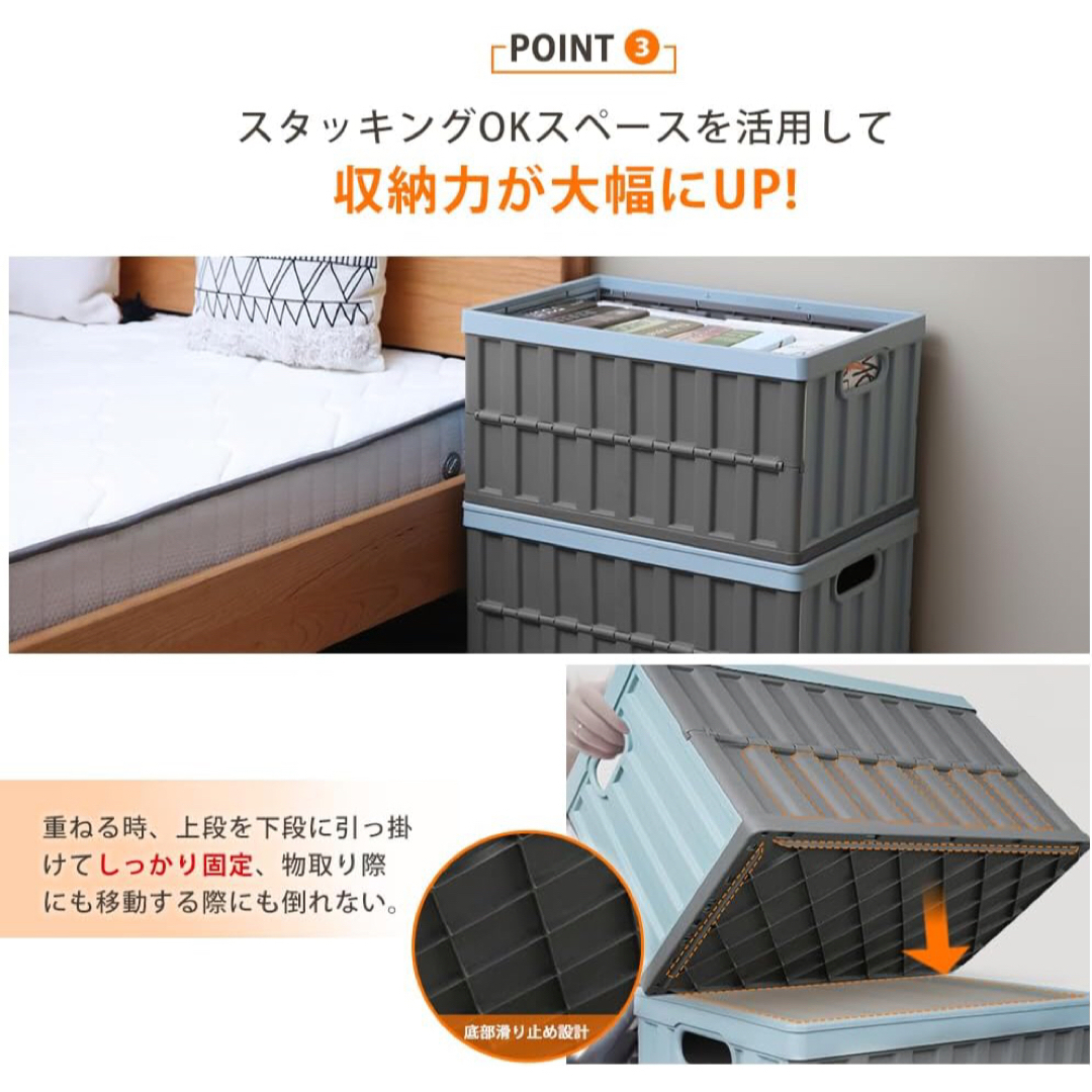 収納力UP】コンテナ ボックス 折り畳みコンテナ の通販 by T&T's 収納力UP】コンテナ ボックス 折り畳みコンテナ の通販 by T&T's