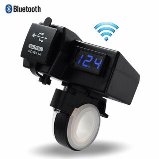 バイク用 デュアルUSB  電圧計 スマートフォン Bluetooth接続(装備/装具)