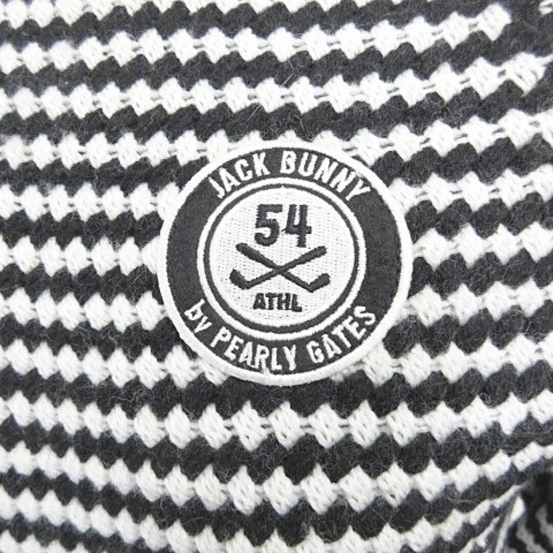 PEARLY GATES(パーリーゲイツ)のパーリーゲイツ ジャックバニー ゴルフ ニット セーター ボーダー柄 黒 白 0 スポーツ/アウトドアのゴルフ(ウエア)の商品写真