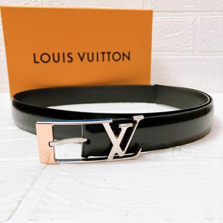 LOUIS VUITTON - Vuitton ヴィトン LV サンチュール ベルト ブラック メンズ 972