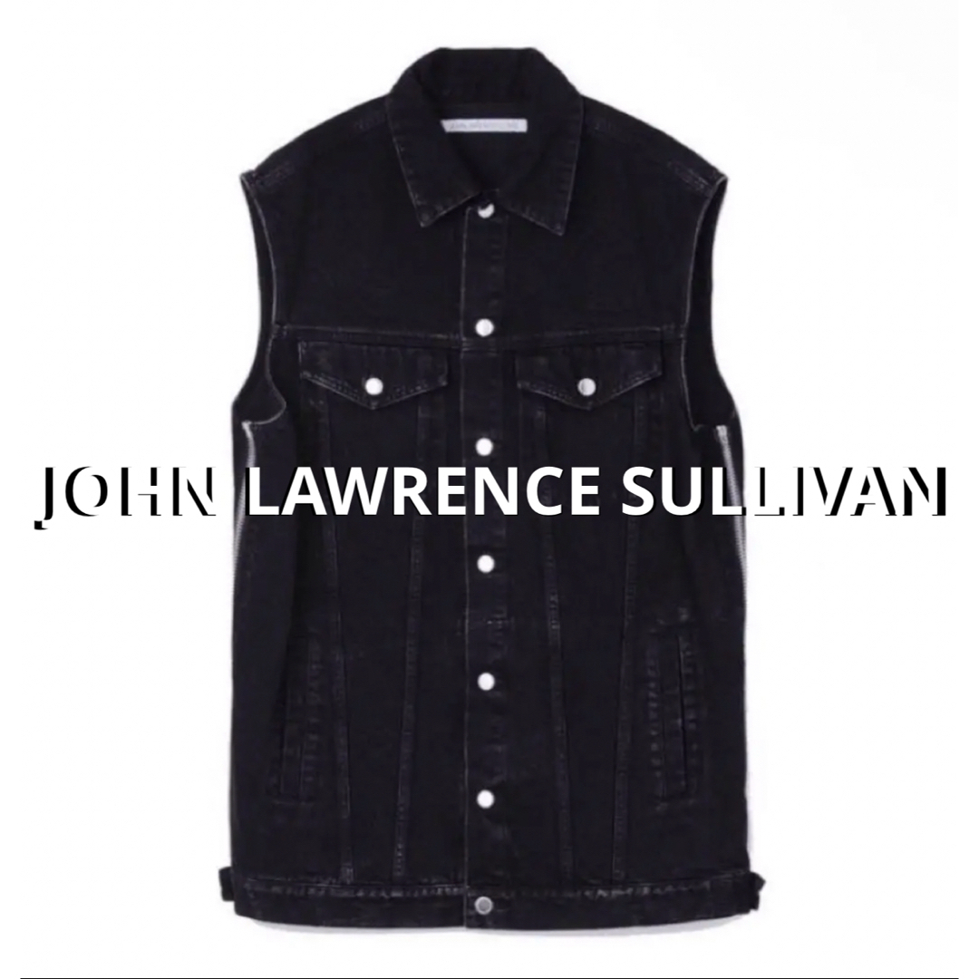 JOHN LAWRENCE SULLIVAN(ジョンローレンスサリバン)のジョンローレンスサリバン ノースリーブ サイドジップデニムジャケットベスト メンズのジャケット/アウター(Gジャン/デニムジャケット)の商品写真