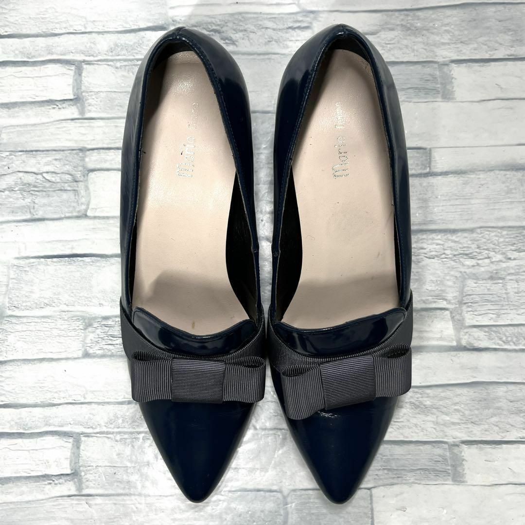 Marie femme(マリーファム)の✨美品✨マリーファム パンプス ハイヒール 本革 日本製 ネイビー 23cmEE レディースの靴/シューズ(ハイヒール/パンプス)の商品写真