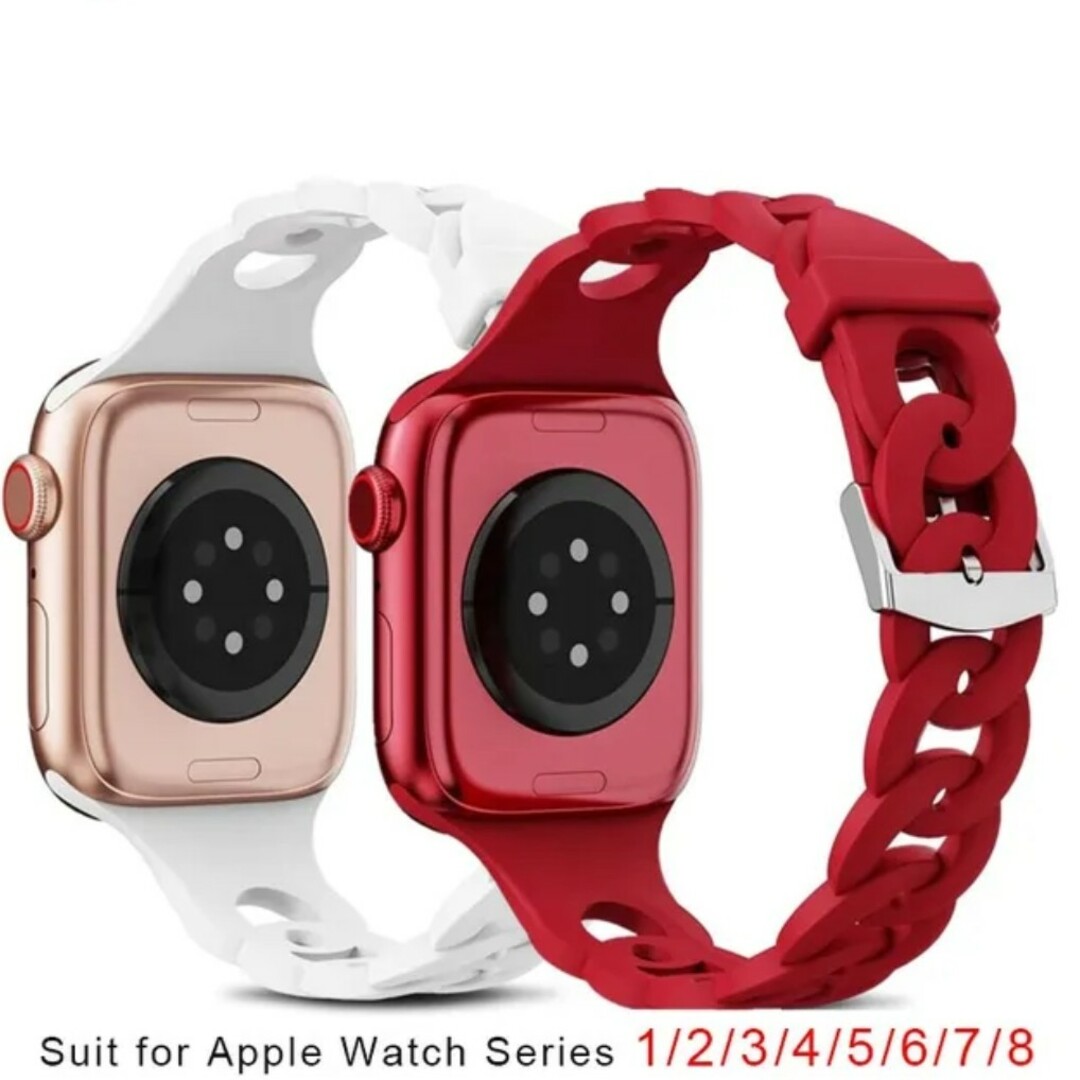 Apple Watch用 シリコンバンド 快適 ホワイト  38/40/41mm レディースのファッション小物(腕時計)の商品写真