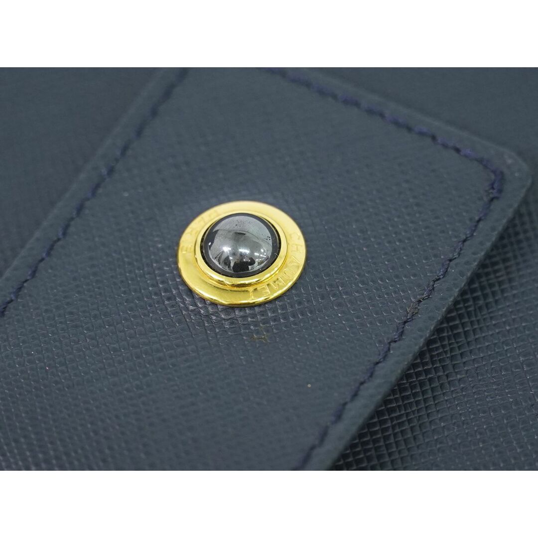 本物 ショーメ CHAUMET レザー 手帳カバー システム手帳カバー ネイビー 雑貨小物 中古 メンズのファッション小物(手帳)の商品写真