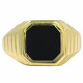 本物 オニキス K18 YG リング 指輪 23号 イエローゴールド ブラック 