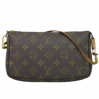 ルイヴィトン(LOUIS VUITTON)の本物 ルイヴィトン LV LOUIS VUITTON ポシェットアクセソワール モノグラム アクセサリーポーチ ハンドバッグ ブラウン M51980 ビトン バッグ 中古(ハンドバッグ)