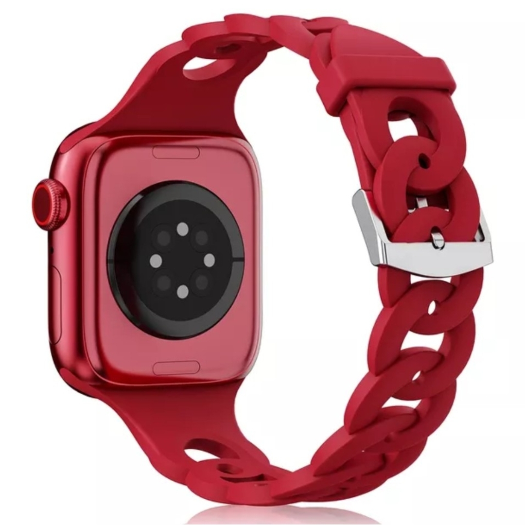 Apple Watch シリコンバンド レッドカラー  38/40/41mm レディースのファッション小物(腕時計)の商品写真