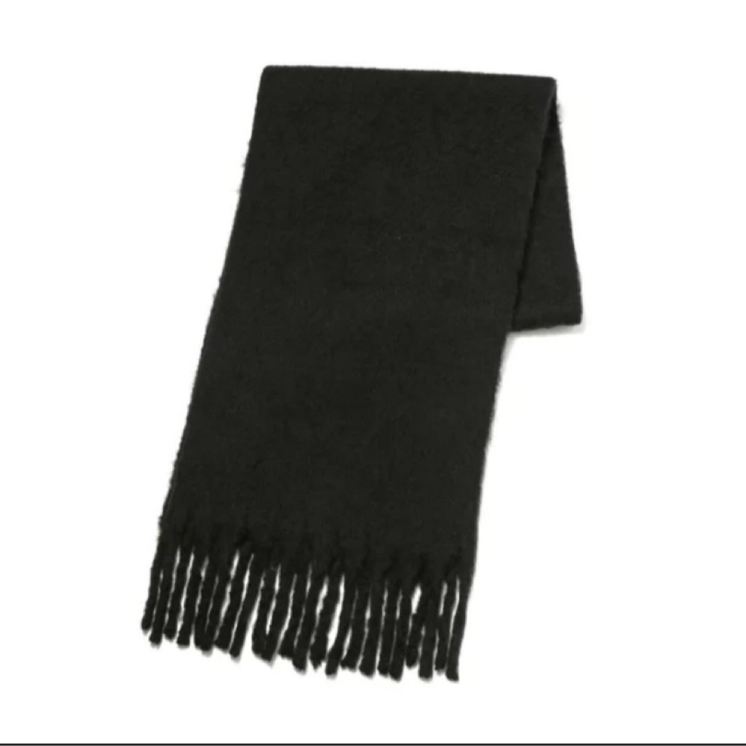 ViS(ヴィス)のフリンジ　マフラー　ボリューム　黒　ブラック レディースのファッション小物(マフラー/ショール)の商品写真