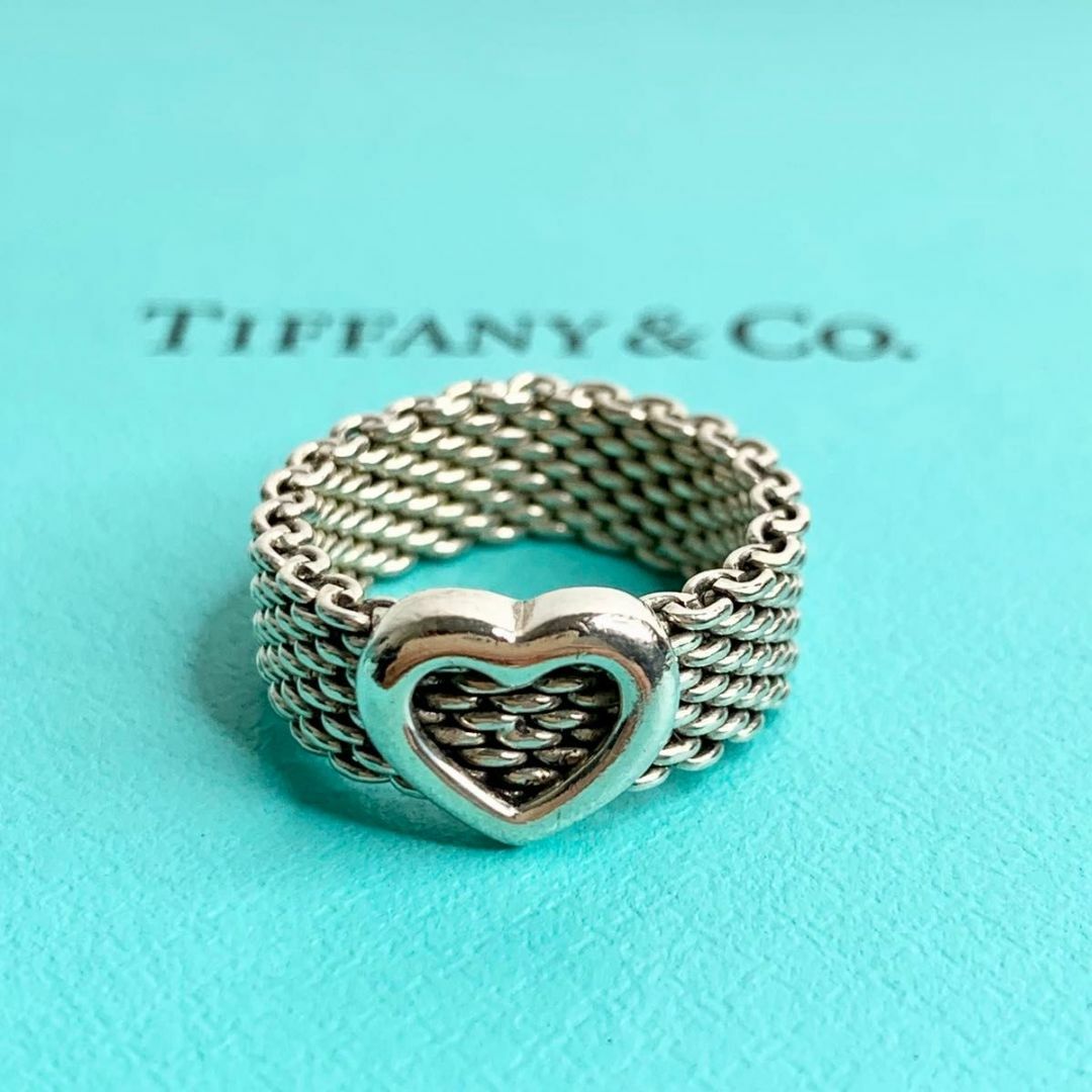 Tiffany & Co.(ティファニー)のTIFFANY&Co. ティファニー サマセット ハートメッシュ リング 7号 レディースのアクセサリー(リング(指輪))の商品写真