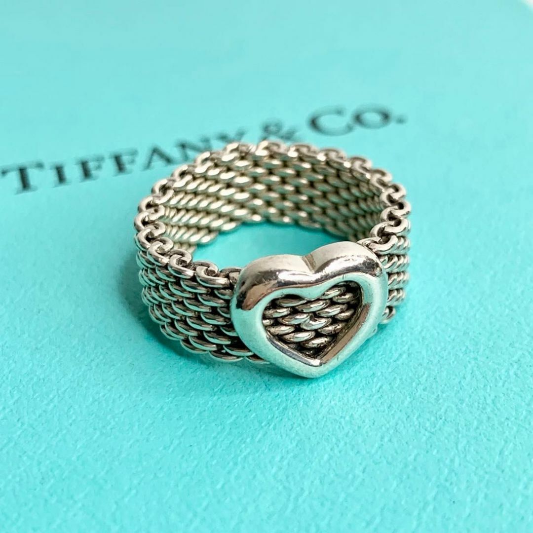 Tiffany & Co.(ティファニー)のTIFFANY&Co. ティファニー サマセット ハートメッシュ リング 7号 レディースのアクセサリー(リング(指輪))の商品写真