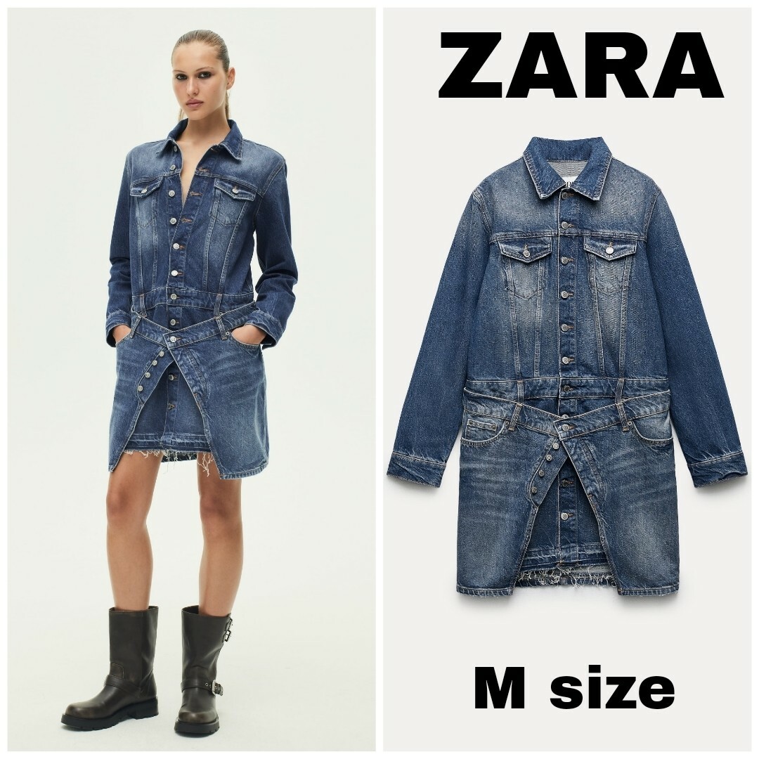 ZARA　ZW デニムワンピース　Mサイズ | フリマアプリ ラクマ