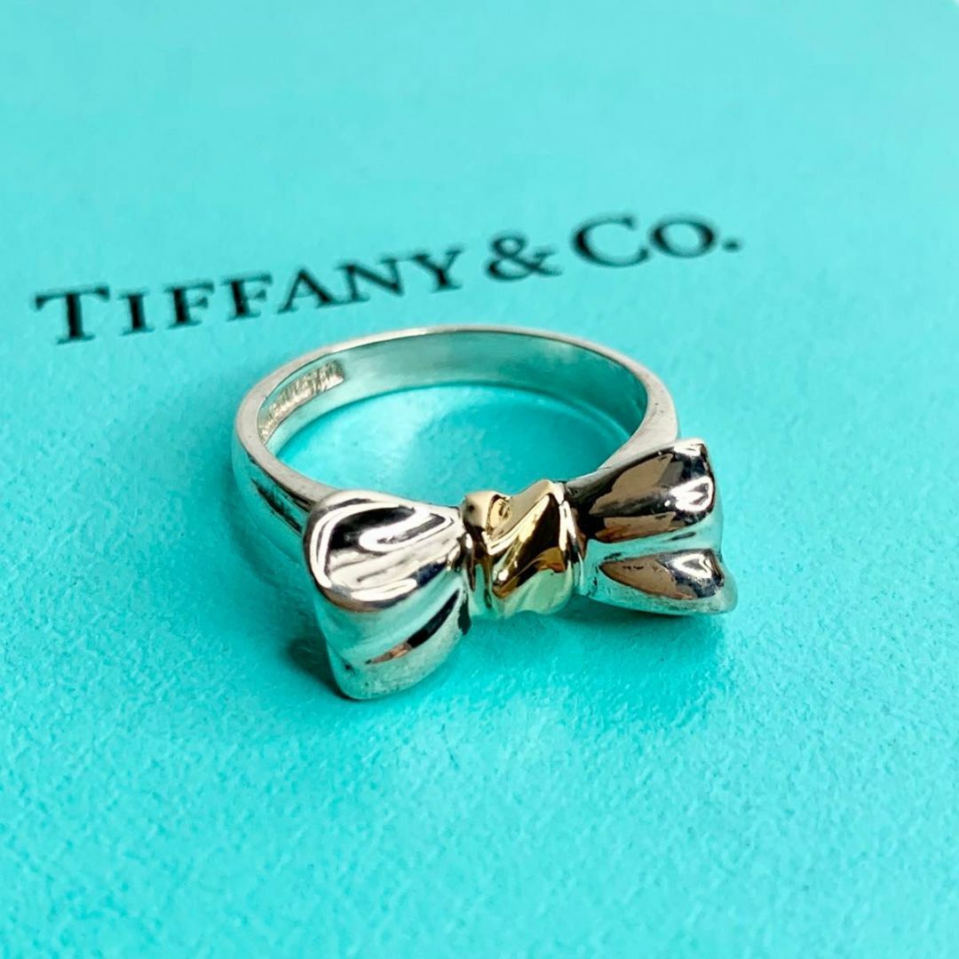 Tiffany & Co. - TIFFANY&Co. ティファニー リボン コンビ リング k18