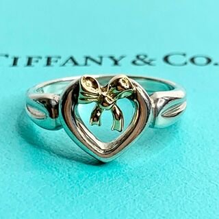 ティファニー(Tiffany & Co.)のTIFFANY&Co. ティファニー コンビ リボン ハート リング 13号(リング(指輪))