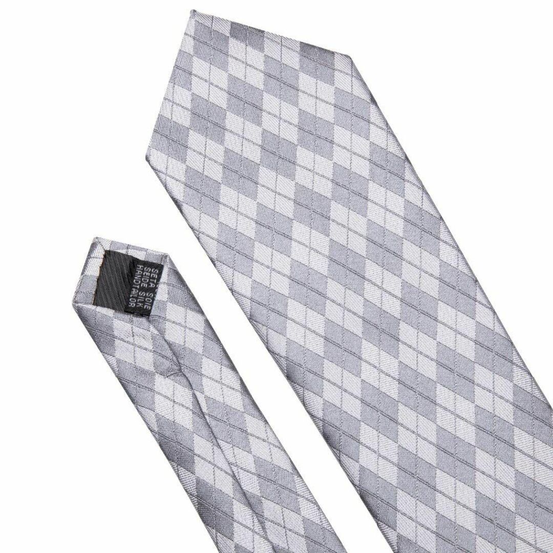 ネクタイ 4点セット ポケットチーフ カフスボタン タイピン レギュラータイ シ メンズのアクセサリー(その他)の商品写真