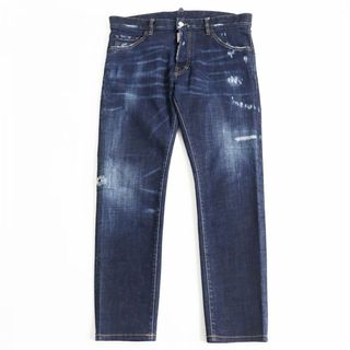 ディースクエアード(DSQUARED2)の【ドンドン見直し】美品●20SS ディースクエアード S74LB0679 ペイント加工 クラッシュデニムパンツ インディゴブルー 48 伊製 正規品(デニム/ジーンズ)