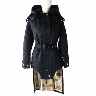 バーバリー(BURBERRY)の未使用△国内正規品 バーバリー 8038324 裏地ノバチェック柄 ベルト付 ドッキング ロング キルティングコート  黒 XXS(その他)