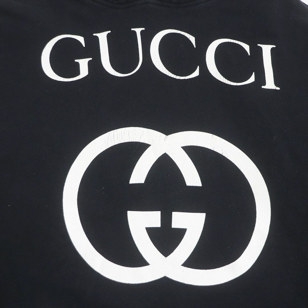 Gucci(グッチ)の【ドンドン見直し】良品□GUCCI/グッチ 475374 インターロッキングG プルオーバー ロゴスウェットパーカー/フーディー M 黒 伊製 正規品 メンズのトップス(パーカー)の商品写真