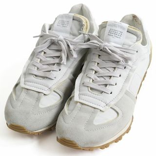 マルタンマルジェラ(Maison Martin Margiela)の【ドンドン見直し】良品●メゾンマルジェラ 22 ナイロンランナー カットオフ仕上げ ローカットスニーカー グレー×オフホワイト 43 伊製(スニーカー)