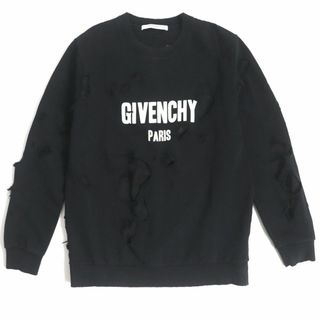 ジバンシィ(GIVENCHY)の【ドンドン見直し】良品▼GIVENCHY ジバンシィ 16S7359653 デストロイ ロゴ入り スウェットシャツ/プルオーバー ブラック S メンズ 正規品(スウェット)