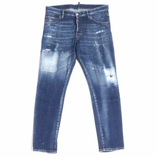 ディースクエアード(DSQUARED2)の【ドンドン見直し】美品▼20SS DSQUARED2 ディースクエアード S74LB0673 ボタンフライ クラッシュ デニムパンツ 48 メンズ ブルー 正規品(デニム/ジーンズ)