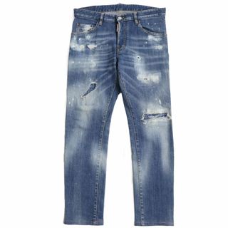 ディースクエアード(DSQUARED2)の【ドンドン見直し】美品●20SS DSQUARED2 ディースクエアード Skater Jean S71LB0720 クラッシュデニムパンツ インディゴブルー 48 正規品(デニム/ジーンズ)