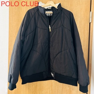 ポロクラブ(Polo Club)の希少　POLO CLUB ポロクラブ ダウンジャケット XL ロゴ　ブラック　黒(ダウンジャケット)