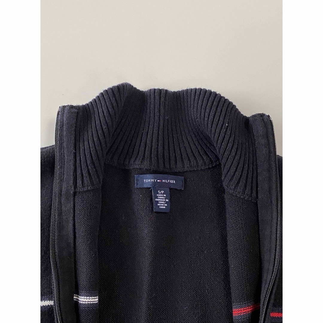 TOMMY HILFIGER(トミーヒルフィガー)のTOMMY HILFIGER ジップアップニット黒カーディガン レディースのトップス(カーディガン)の商品写真