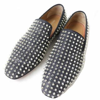 クリスチャンルブタン(Christian Louboutin)の【ドンドン見直し】美品△クリスチャンルブタン 1170358 ローラーボーイ CRAPAMALE FLAT PAT スタッズ ローカットシューズ スリッポン 42(スリッポン/モカシン)