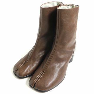 マルタンマルジェラ(Maison Martin Margiela)の未使用品▼Maison Margiela メゾンマルジェラ S57WV0220 TABI タビ レザーブーツ ブラウン 41 メンズ イタリア製 箱・保存袋付き(ブーツ)