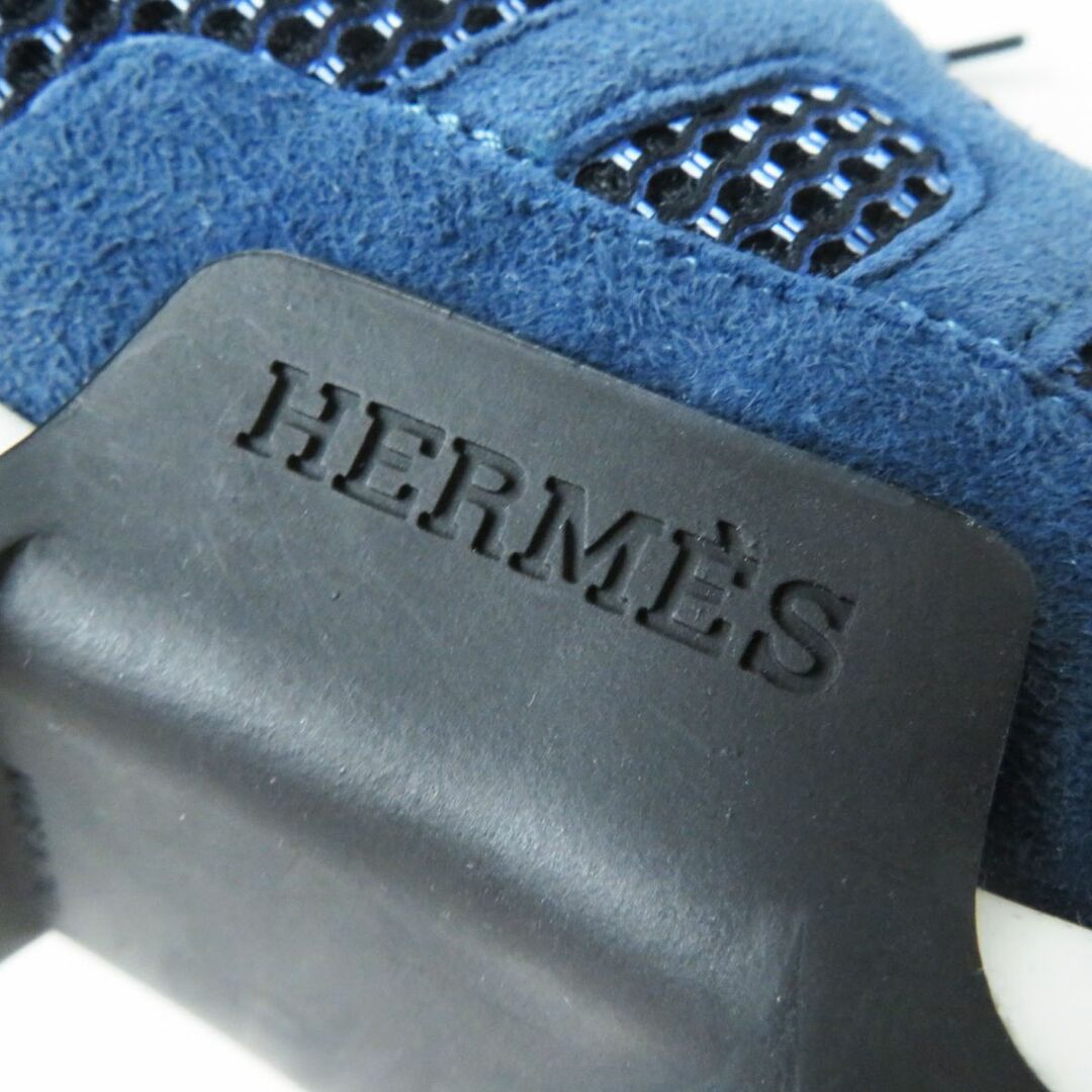 Hermes(エルメス)の未使用品◎伊製 HERMES エルメス Starter スターター レディース スウェードレザー×メッシュ H スニーカー  ネイビー×赤×白 37 袋付き レディースの靴/シューズ(スニーカー)の商品写真