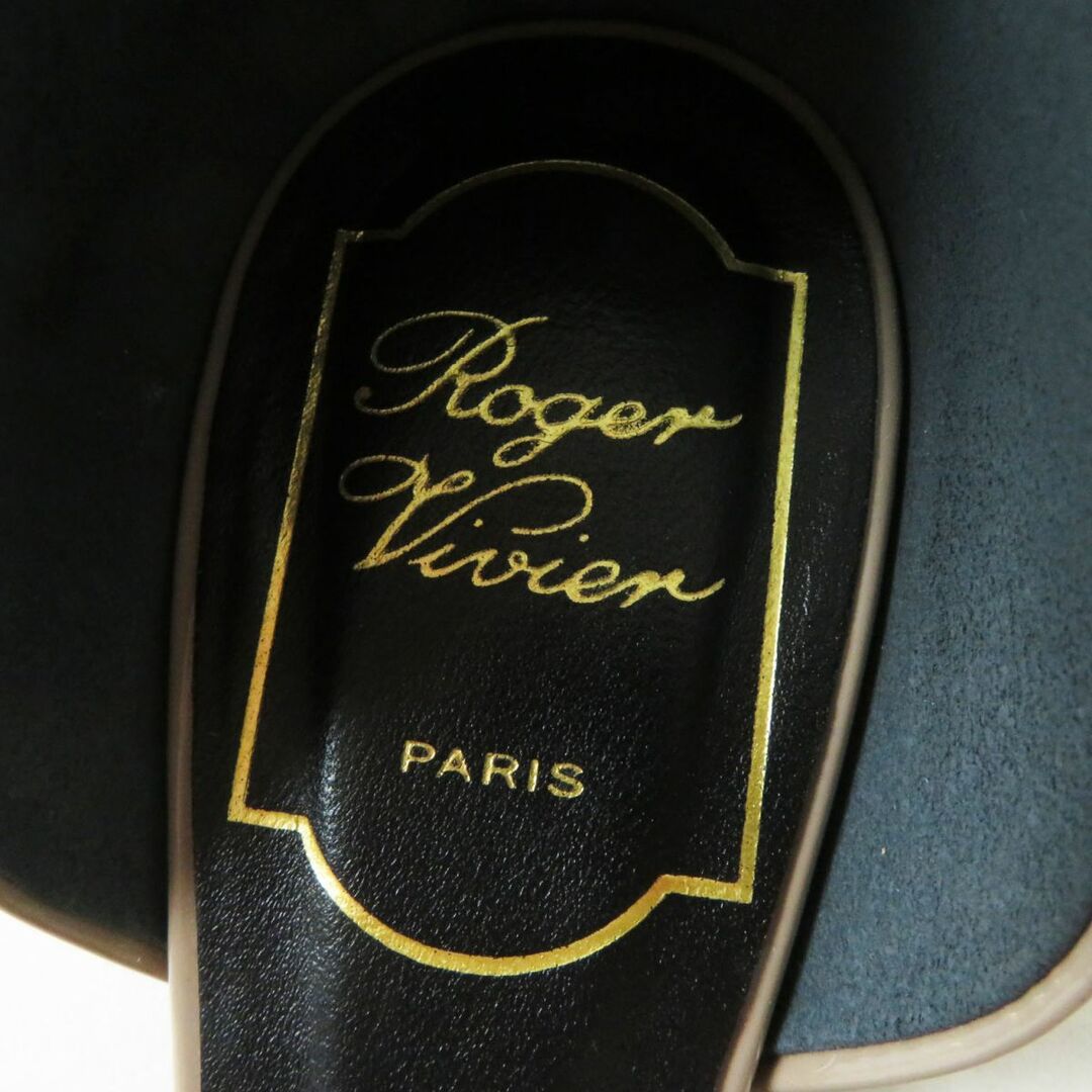 ROGER VIVIER(ロジェヴィヴィエ)の美品◎ロジェヴィヴィエ RVW37316860D1PC415 レディース バレリーナ フラット パテントレザー パンプス グレージュ 34 1／2 箱　袋付き レディースの靴/シューズ(ハイヒール/パンプス)の商品写真