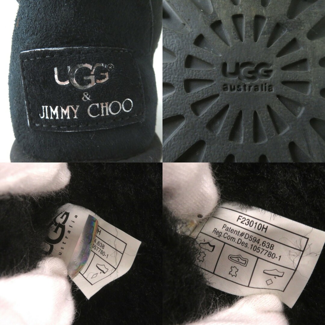 UGG(アグ)の良品◎UGG×JIMMY CHOO アグ×ジミーチュウ コラボ SORA ソラ 3045W ムートン ブーツ スタースタッズ フリンジ ブラック 7（24cm） 箱付き　m03-st30302-05 レディースの靴/シューズ(ブーツ)の商品写真