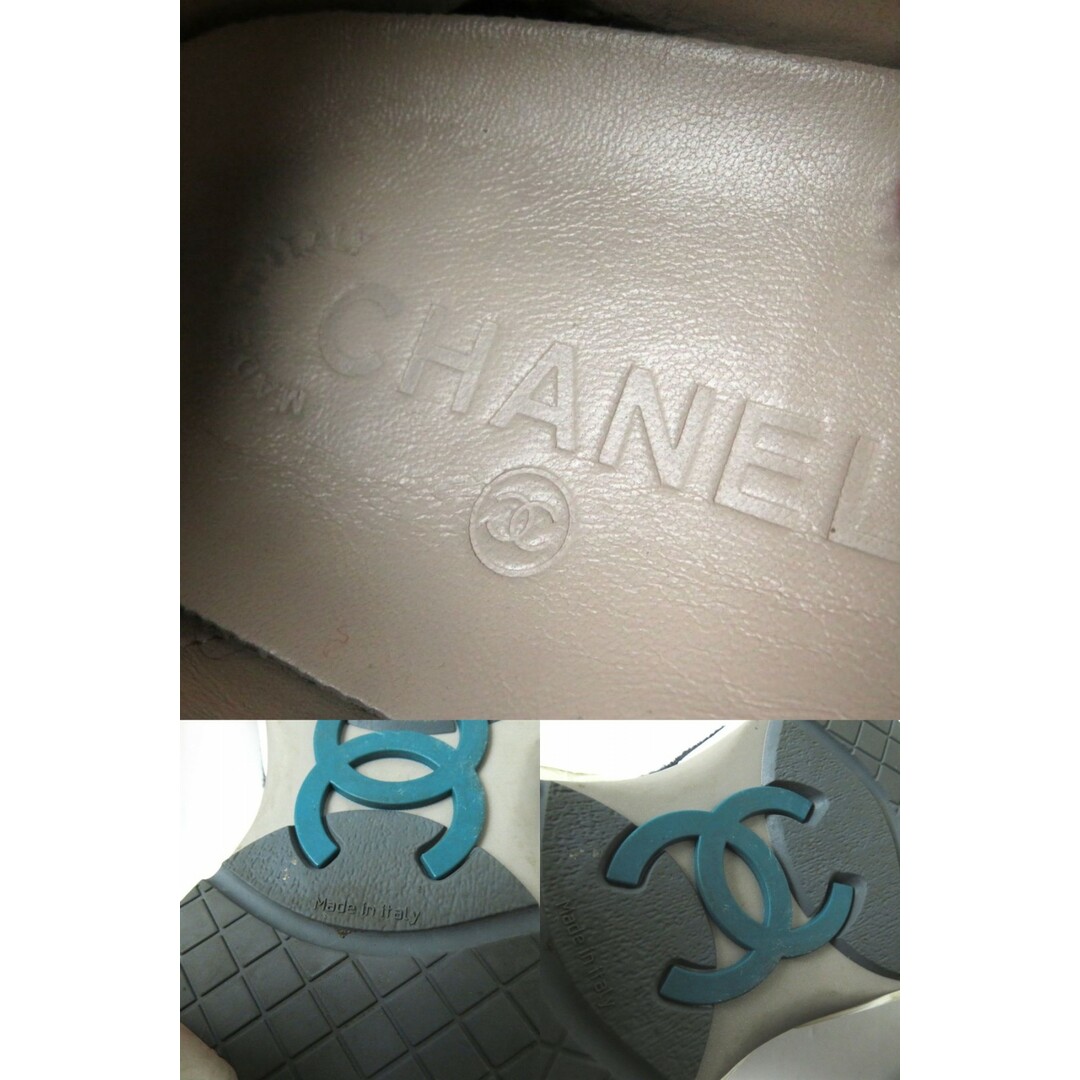 CHANEL(シャネル)の良品◎イタリア製 CHANEL シャネル G30442 レディース ココマーク付 スウェードレザー×ツイード スニーカー チェック柄 マルチ 38 箱付き　m11-st30227-833 レディースの靴/シューズ(スニーカー)の商品写真