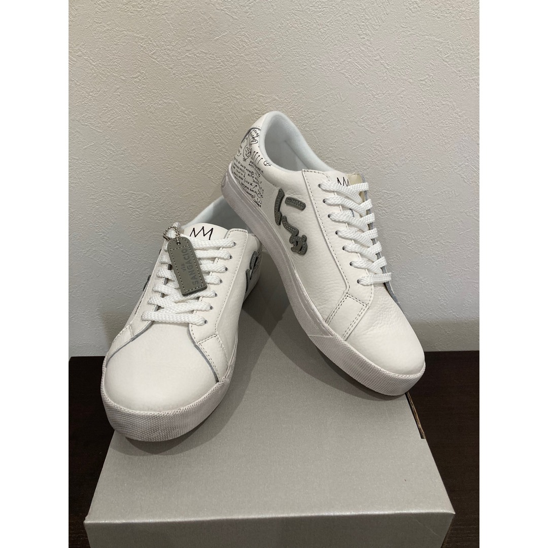 サンガッチョ  バスキア にゅーずSG8 メンズ ホワイト 白 25.5cm メンズの靴/シューズ(スニーカー)の商品写真