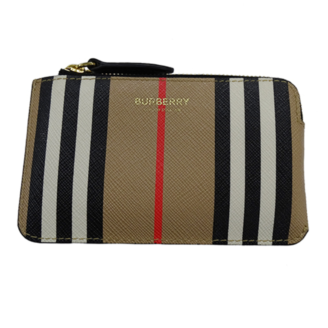 BURBERRY(バーバリー)のバーバリー BURBERRY 財布 レディース メンズ ブランド コインケース 小銭入れ キーケース レザー ベージュ ゴールド金具 8029616 【中古】 レディースのファッション小物(コインケース)の商品写真