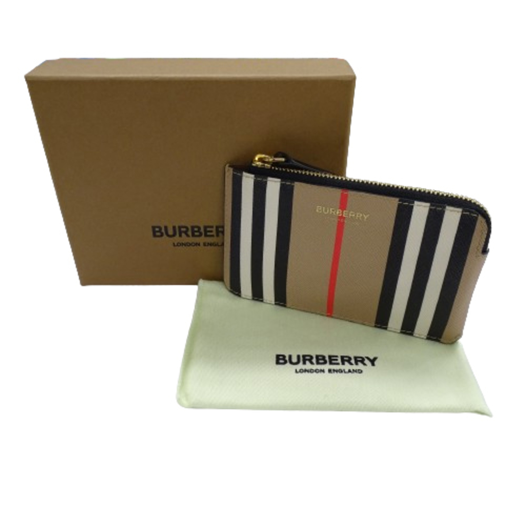 BURBERRY(バーバリー)のバーバリー BURBERRY 財布 レディース メンズ ブランド コインケース 小銭入れ キーケース レザー ベージュ ゴールド金具 8029616 【中古】 レディースのファッション小物(コインケース)の商品写真