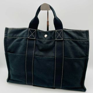 エルメス(Hermes)のエルメス ドーヴィルMM トートバッグ ハンドバッグ A4収納可 ブラック(トートバッグ)