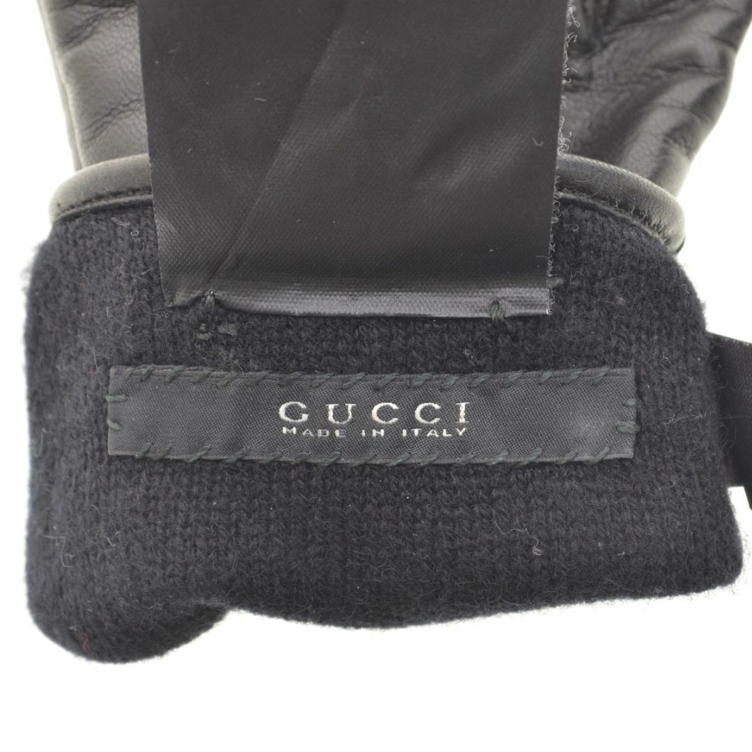 Gucci(グッチ)の【GUCCI】388353 GG刺繍レザーグローブ レディースのファッション小物(手袋)の商品写真