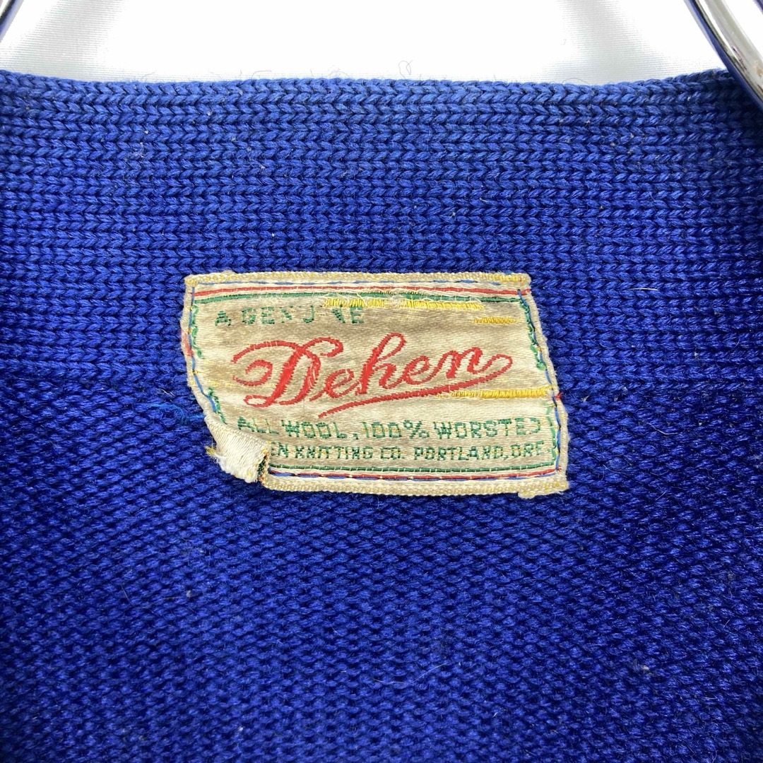 VINTAGE(ヴィンテージ)のDehan 40's 50's ビンテージ 厚手 カレッジニット カーディガン メンズのトップス(カーディガン)の商品写真