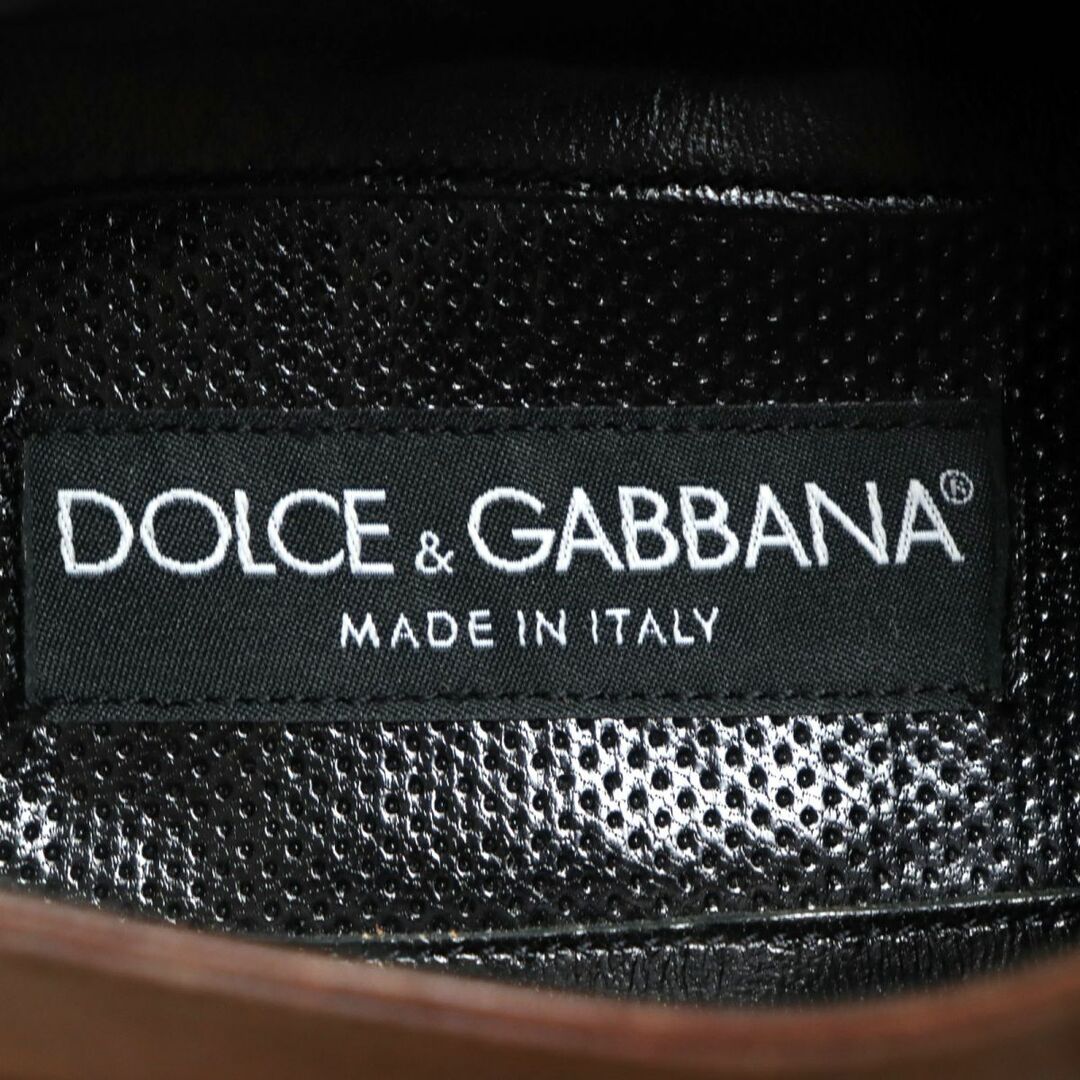 DOLCE&GABBANA(ドルチェアンドガッバーナ)の未使用品◆ドルチェ＆ガッバーナ メタルヒール ウイングチップ モンクストラップ ロングノーズ レザーシューズ 茶 8 メンズ 伊製 箱付 メンズの靴/シューズ(その他)の商品写真