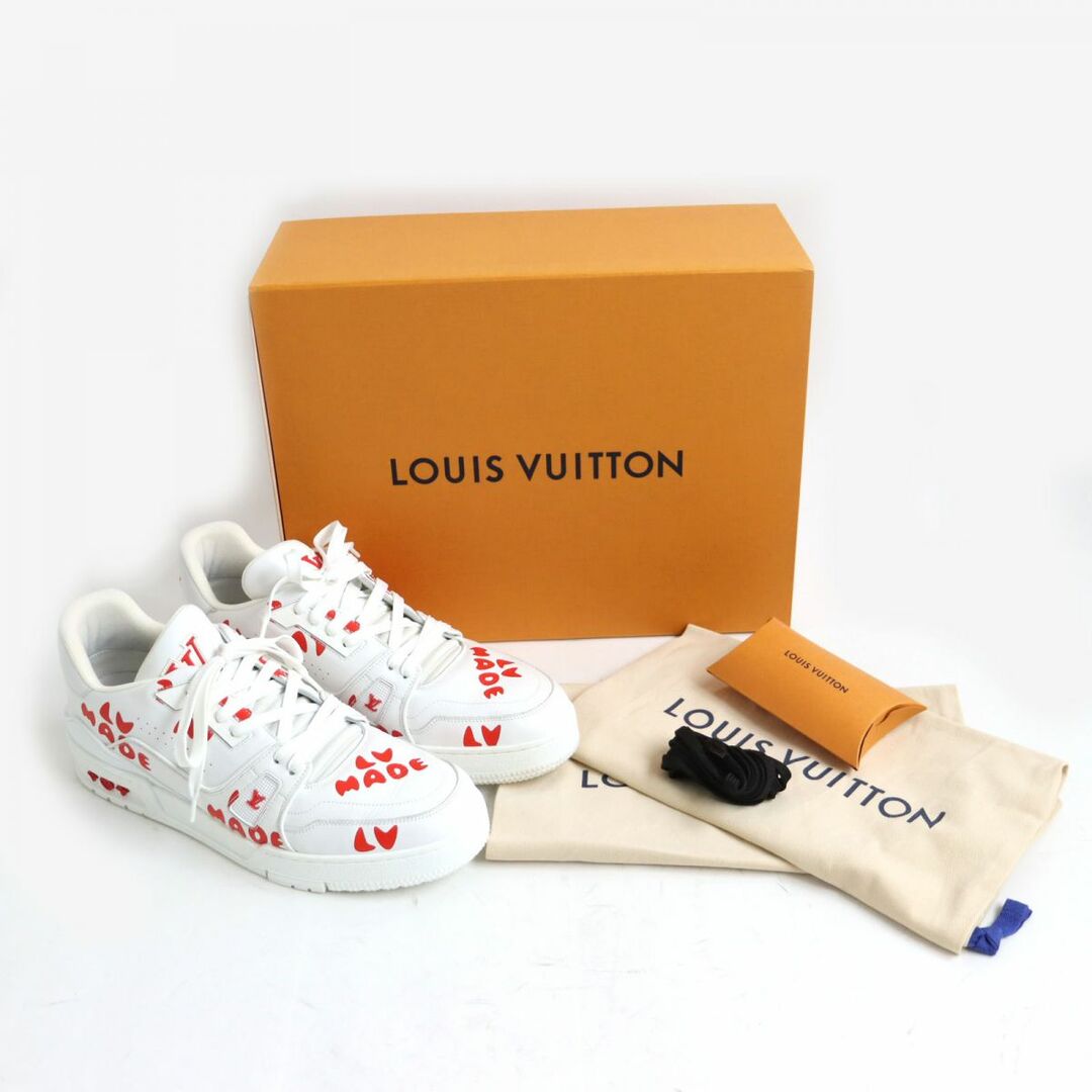 LOUIS VUITTON(ルイヴィトン)の美品◆2021年製 ルイヴィトン×NIGO 1A9J9V LVトレイナーライン レザー ローカットスニーカー ホワイト 8 伊製 箱・保存袋付き メンズ　r13-st30302-687 メンズの靴/シューズ(スニーカー)の商品写真