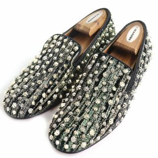 クリスチャンルブタン(Christian Louboutin)の美品◆Christian Louboutin クリスチャンルブタン DANDELION SPIKES ラメ ローファー/シューズ ブラック 39 メンズ 伊製(その他)