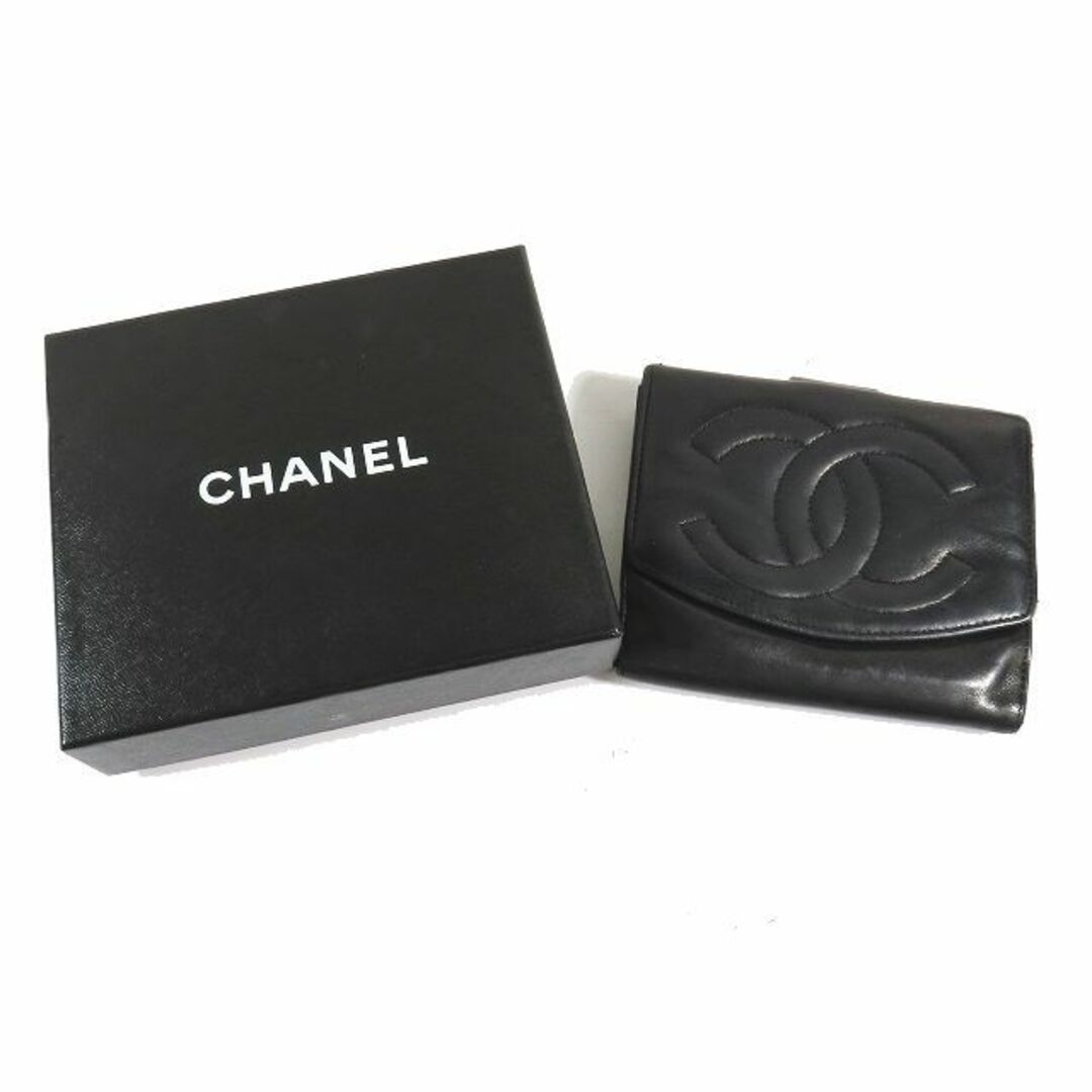 CHANEL(シャネル)のシャネル CHANEL Wホック コンパクトウォレット 財布 ココマーク レザー レディースのファッション小物(財布)の商品写真