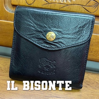 イルビゾンテ(IL BISONTE)のIL BISONTE レザー 財布 本革 高級 人気 黒 ブランド コインケース(折り財布)