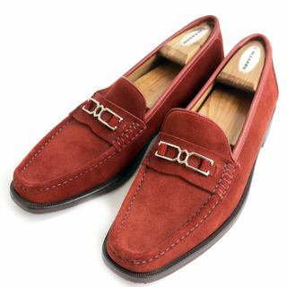 ジョンロブ(JOHN LOBB)の未使用品◆JOHN LOBB ジョンロブ 7810ラスト シグネチャー シルバー金具 スウェードレザー ビットローファー/シューズ 7 1/2 レッド系 伊製(その他)