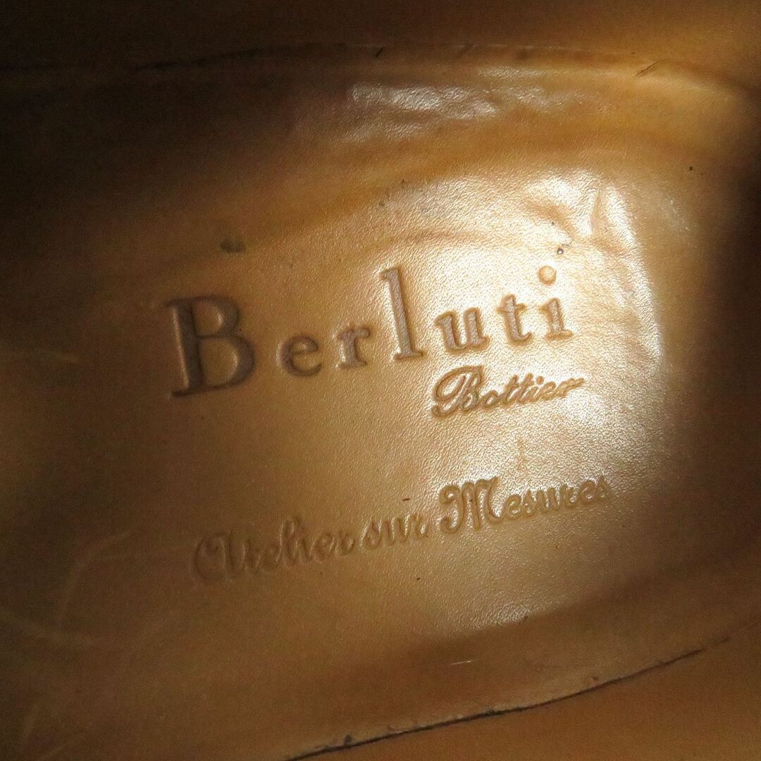 Berluti(ベルルッティ)の美品□Berluti/ベルルッティ アトリエ スムジュール ビスポーク ノルベジェーゼ製法 ウィングチップ スクエアトゥ レザーシューズ ボルドー メンズの靴/シューズ(ドレス/ビジネス)の商品写真