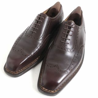 ベルルッティ(Berluti)の美品□ベルルッティ ノルベジェーゼ製法 ビスポーク ウィングチップ パーフォレーション レザー ドレスシューズ ブラウン メンズ29cm相当(ドレス/ビジネス)