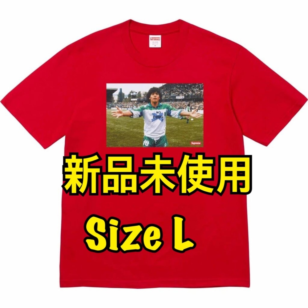 Supreme Maradona Tee Red マラドーナ ステッカー付きシュプリーム